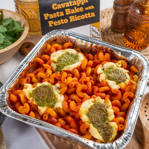 Cavatappi Pasta Bake with Pesto Ricotta