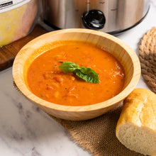 Creamy Coconut Tomato Soup with Cannellini Beans & Basil