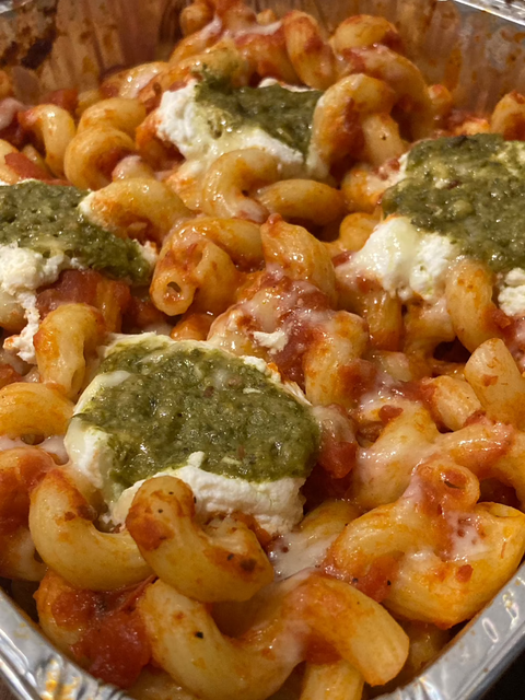 Cavatappi Pasta Bake with Pesto Ricotta