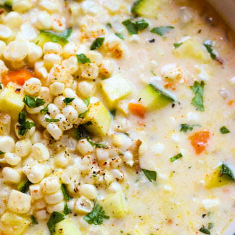 Summer Zucchini & Sweet Corn Chowder (*local*)