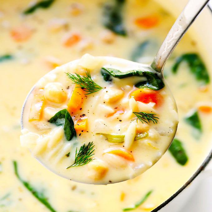 Creamy Lemon Orzo Soup