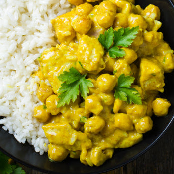 Curried Lemon Coconut Chicken with Chick Peas