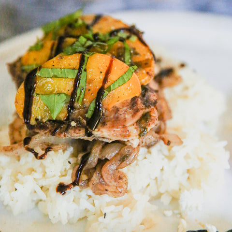 Farmers Market Peach Basil Chicken  (*local*)