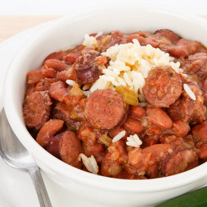 Cajun Style Red Beans & Rice with Smoked Andouille Sausage